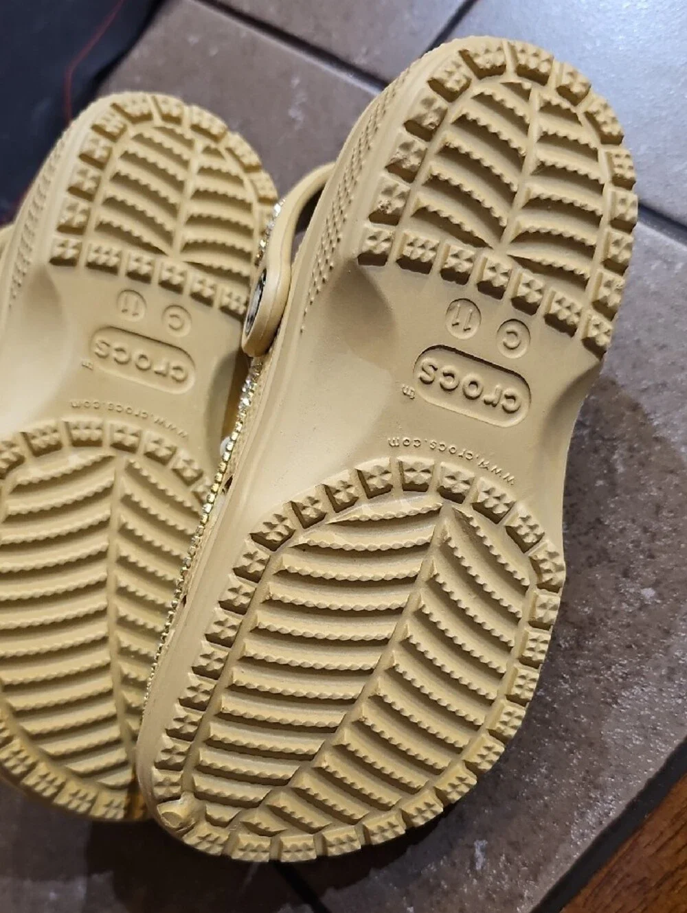 CROCS Yellow Beaded Flower Clogs for Kids